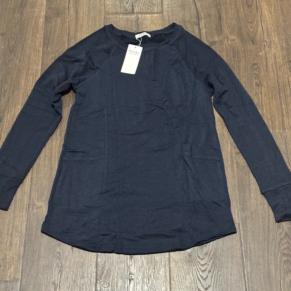 Poetry Dark Blue Long Sleeve Top
